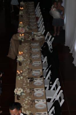 Head table with Vintage Khaki linen by WeDo Designs.