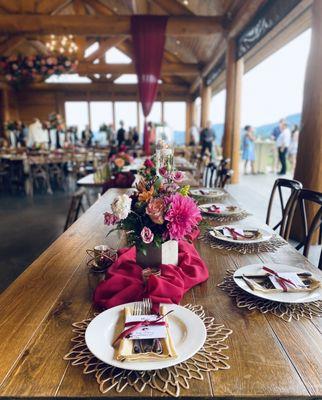 Table settings for seated dinner