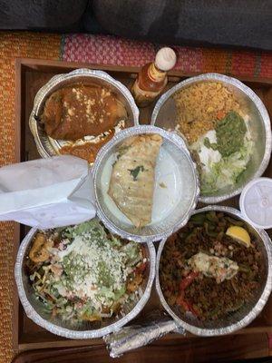 Amazing carry out feast, all vegetarian