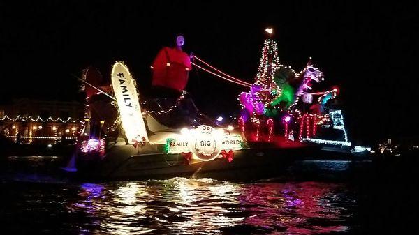 Kayaking during the Newport Harbor Christmas Parade..:)