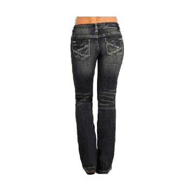 Rock & Roll Cowgirl Rival Low Rise Pyramid Stud Jeans