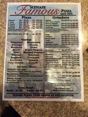 The menu