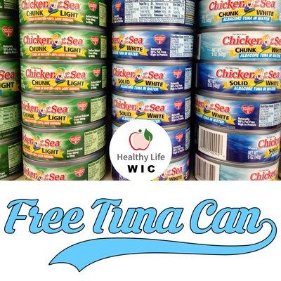 Free Can of Tuna!!! With Purchase At Happy Healthy Kids Nutrition. --------------------------- 371 Wilkerson Ave. Suite N  Perris, CA. 92570