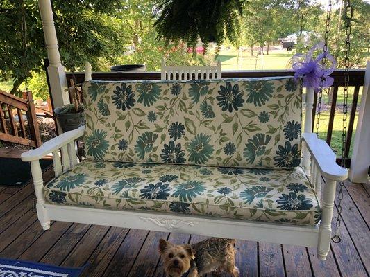 Outdoor patio swing made for a customer.