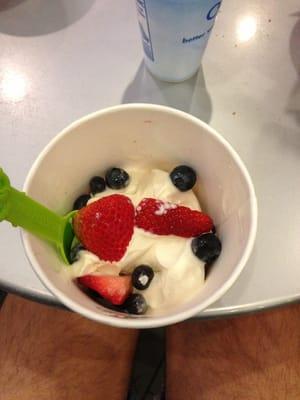 Mmmmmmmm. Cheesecake with blueberries and strawberries!