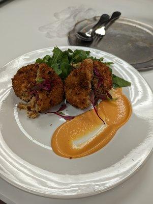 Macadamia & Orange Zest Crab Cakes. (Forgive the terrible plating; Chef Zack can't teach us everything, lol.)