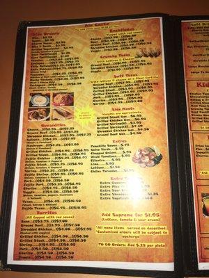 Cafe Cancun Menu