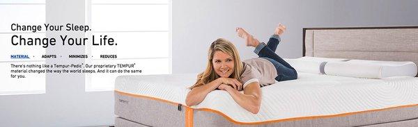 Tempur - Pedic mattresses and pillows.