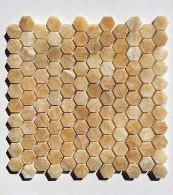 Honey Onyx 1" hexagon mosaic IN STOCK