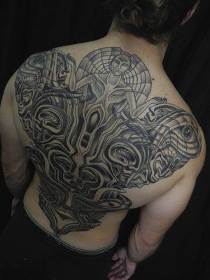 Back Tattoo, Black & Grey