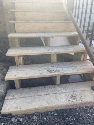 Workers left frustrated that we wanted risers on our steps, so they only did a few.  Patio enclosures is satisfied with this work.