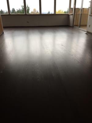 Dark Gray Stain on Red Oak