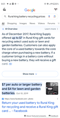 Does Rural King recycle batteries?