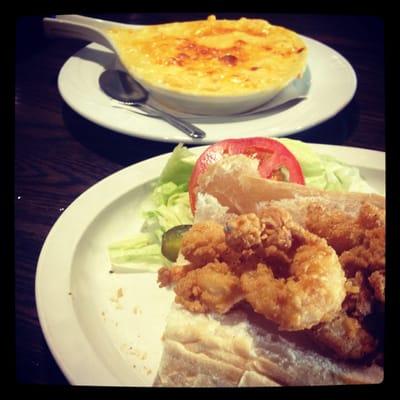 Shrimp Po Boy with Mac and Cheese