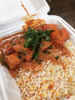 Chicken tikka with rice