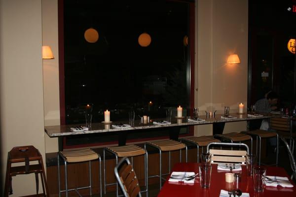 Dining counter overlooking gondola