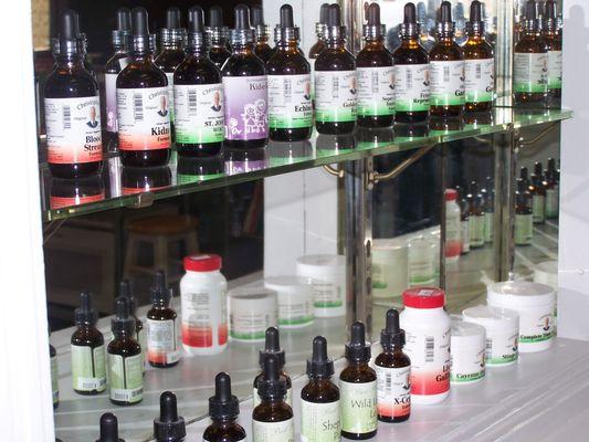 herbal tinctures, glycerites, and supplements