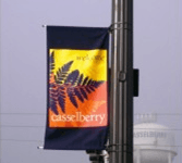 We specialize in custom flags and banners, such as this avenue banner for city and town events and seasons. FlagsUSA.com