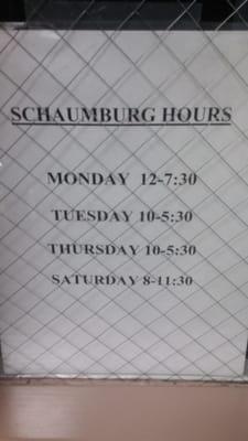 You have to drive to their office to figure out their hours if their phones aren't working.  The hours are in the office window.