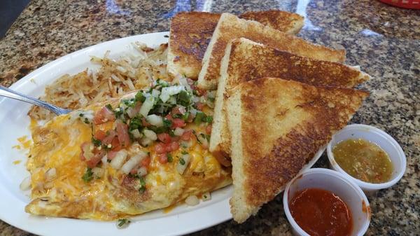 Breakfast Omelet plate $5.99 this thing is HUUUUUGE!!