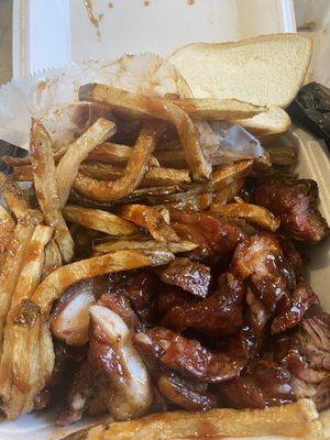 Extra Large Rib Tip and Fries