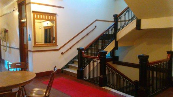 Marble stairs- wood everything! This beautiful building reminds me of a 1920's clubhouse or university