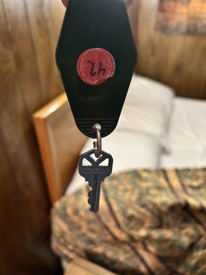 Retro motel room key