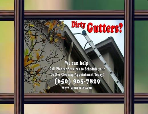 Regular Gutter Cleaning can prevent severe damage to your home.  Call Pioneer Services to get your gutters cleaned today!