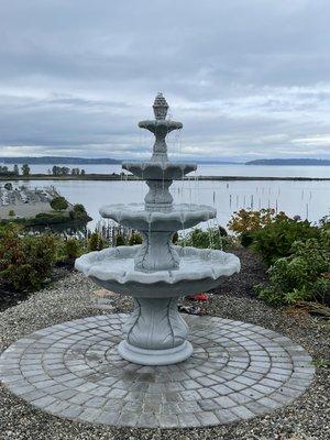 Assembled this circular paver area and put together this fountain kit.