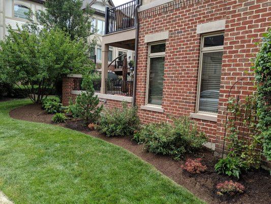 Updated side yard for this St Charles townhome.