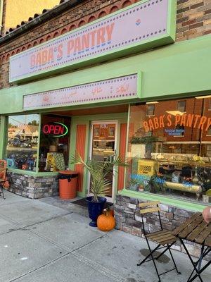 Photo of the front of the restaurant. We loved their colors and branding!