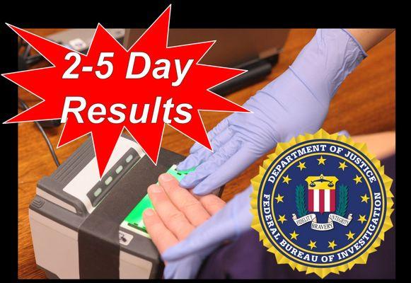 Livescan fingerprinting direct to the FBI for FAST results through the FBI's preferred method of fingerprint-based background check requests