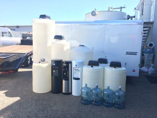 We have various size tanks, bottles and dispensing equipment to fit many needs