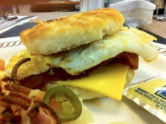 Sausage egg and cheese biscuit