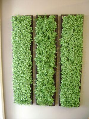 Faux boxwood and grass panels.  Perfect indoors or out.