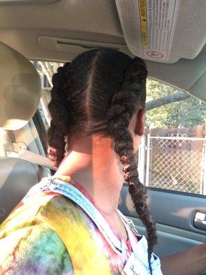 Feed in french braids with marley hair