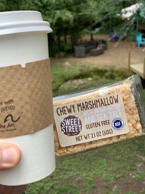 Great coffee and gluten free snack options.