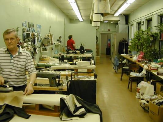 Part of the 2nd floor tailor shop. Live full steam pressing room through rear door,