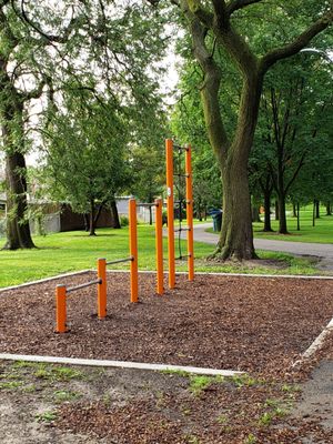 Here is an example of exercise equipment throughout the park.