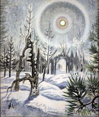 Charles Burchfield; Winter Moonlight; 1951; watercolor