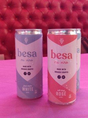 Besa Mi Vino rose and white wine..... Both as refreshing and awesome in a single serving can.