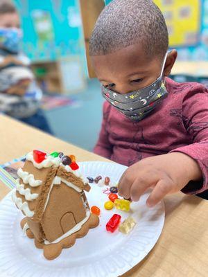 Onyx making his Gingerbread house