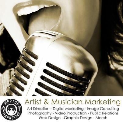 Moptop Marketing, LLC provides services to Artists & Musicans as well as general business.