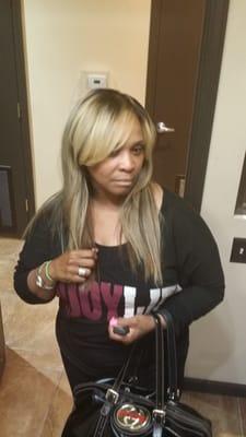 Client with custom made unit wit My Honey Virgin Hair