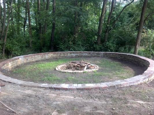 Firepit in clearing