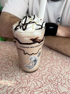 Custom milkshake (chocolate strawberry malt)