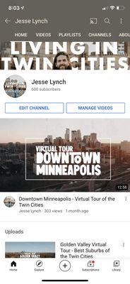 Surpassed 600 subscribers!  Find me on YouTube for the best Twin Cities videos!!