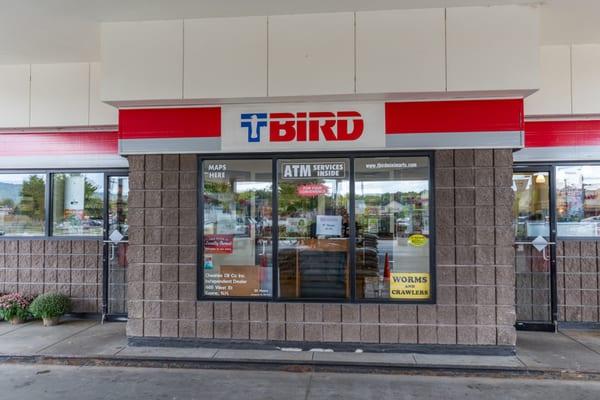 Exterior photo of gas station and convenience store.