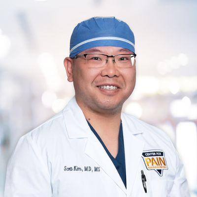 Dr. Scott Kim sees patients at the Center for Pain Management Greenwood location.