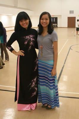 She sewed this Vietnamese traditional dress to fit my body within 2 days of request with 2 fittings!